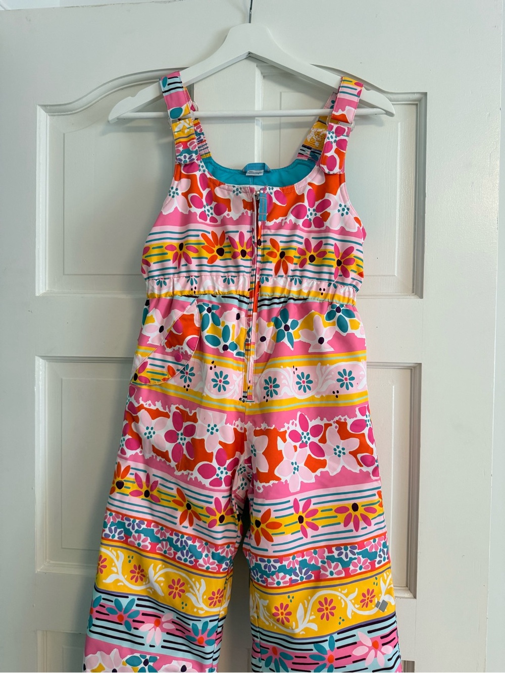 Obermeyer Pink Multi Floral Stripe Girls' Jumpsuit